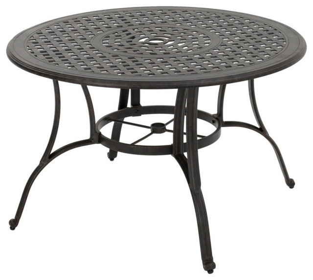 GDF Studio Fonzo Outdoor Bronze Cast Aluminum Circular Dining Table ...