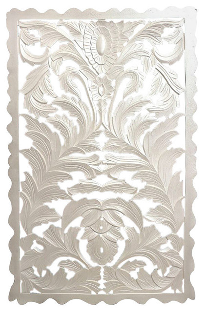 White Wood Carved Wood Panel