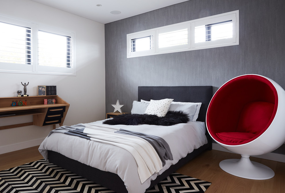 Photo of a modern bedroom in Sydney.