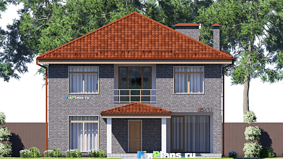 Проект двухэтажного дома 13х11 м S184м2 F-17693