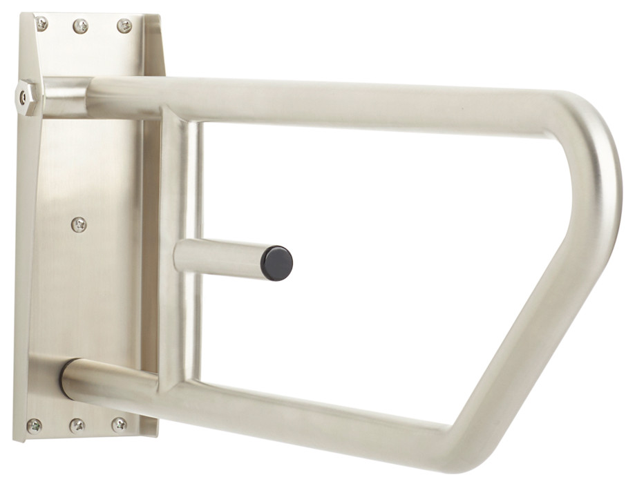 30" SwingUp Bathroom Handicap Grab Bar With Toilet Paper Holder Bar