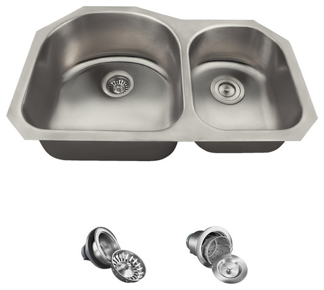 Us1031 Offset Double Bowl Stainless Steel Kitchen Sink