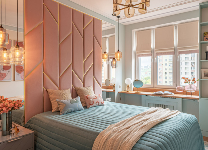 Мягкие стеновые панели в спальне