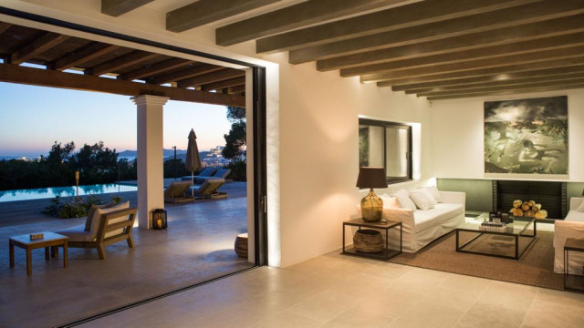 Private Villa Ibiza rustikt-dagligstue
