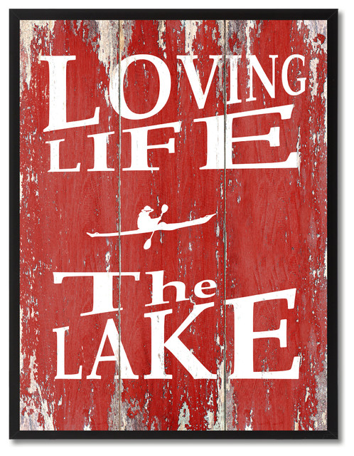 Loving Life The Lake Inspirational, Canvas, Picture Frame, 28"X37"