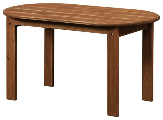 Linon Adirondack Solid Acacia Wood Outdoor Coffee Table in Acorn Brown Stain
