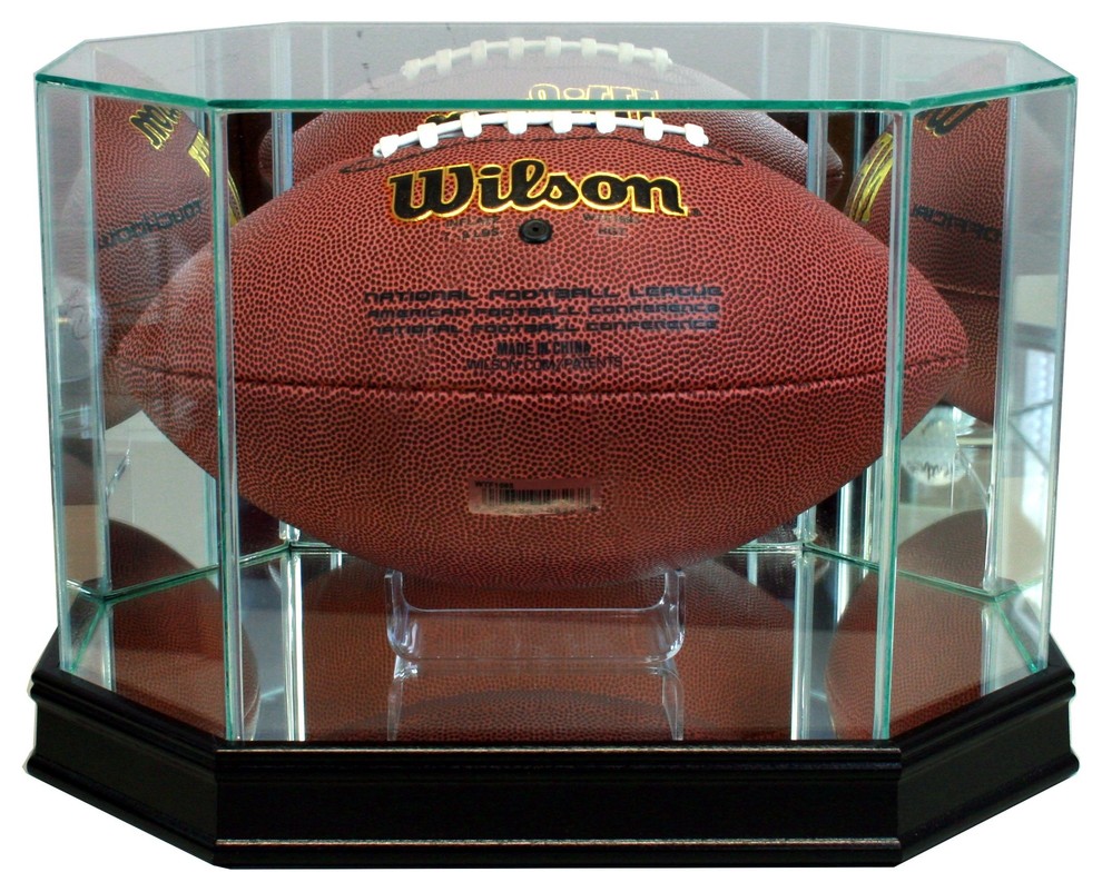 Octagon Football Display Case Traditional Sports And Game Room