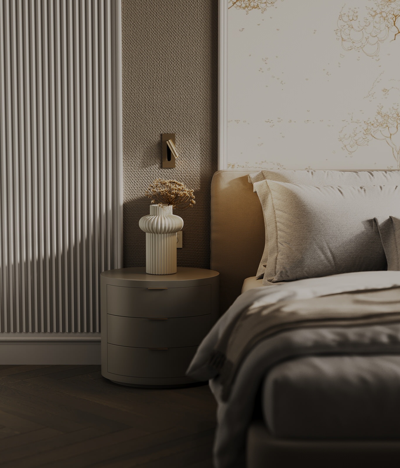 Утонченная минималистичная спальня