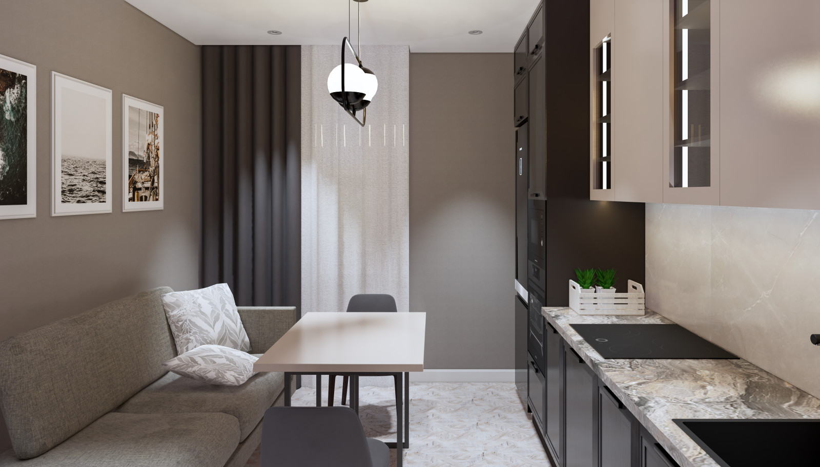 Современная кухня с мужским характером и любовью к классике