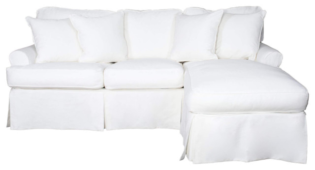 Sleeper Sofa Reversible Chaise Queen Size Memory Foam Gel Mattress Warm White