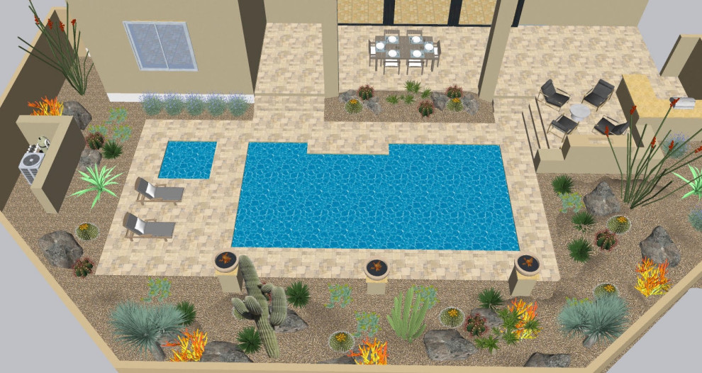 Inspiration for a modern home design remodel in Phoenix