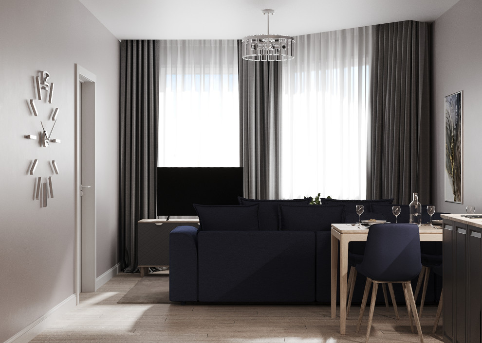 Кухня-гостиная в современном стиле 23 м2