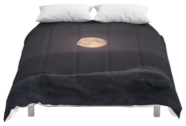 Society6 Full Moon Over The Ocean Comforter Contemporary