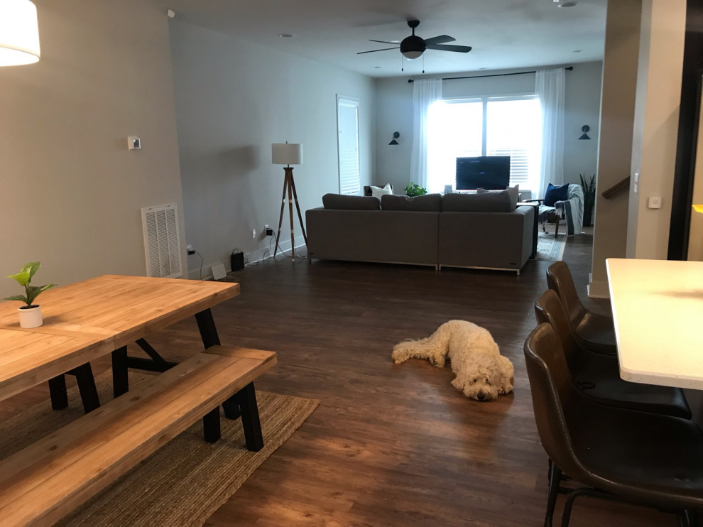 Awkward space between long living/dining room