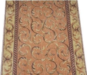 Dean Flooring Company Peach Scrollwork Carpet Rug Hallway Runner 5