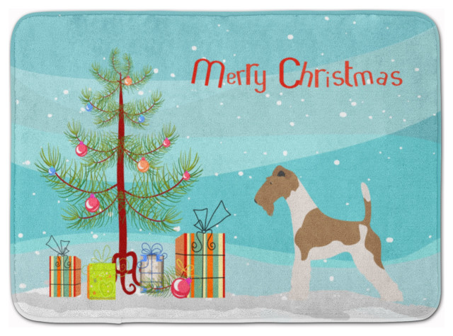 Carolines Treasures Wire Fox Terrier Christmas Floor Mat 19hx27w Multicolor 