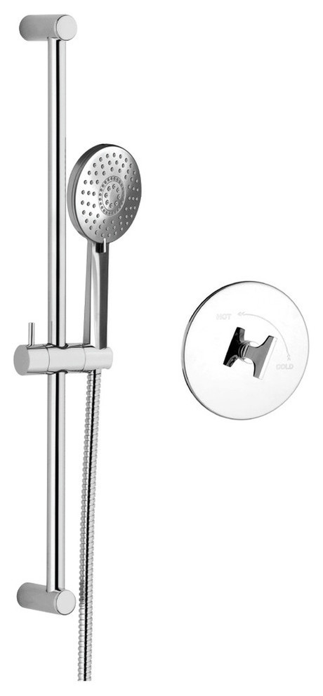 Spring Pressure Balance Handheld Shower Set, Polished Chrome