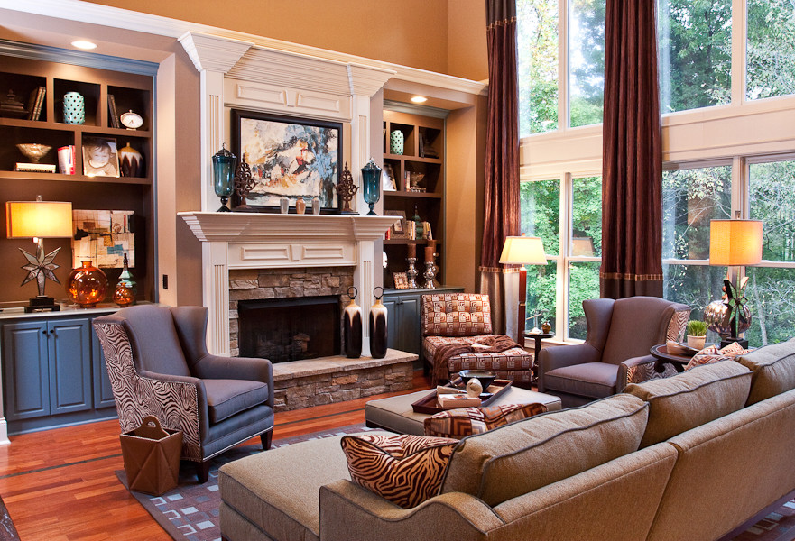 Photo of an eclectic family room in Nashville.