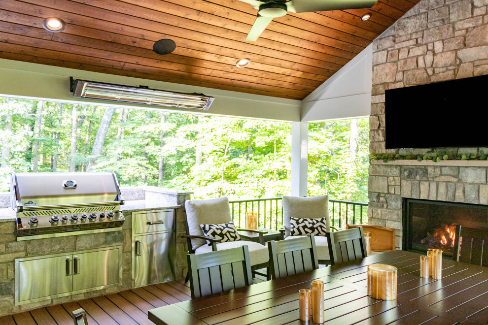 Two Tiered Covered Deck with Fireplaces - Deck - St Louis - by ...