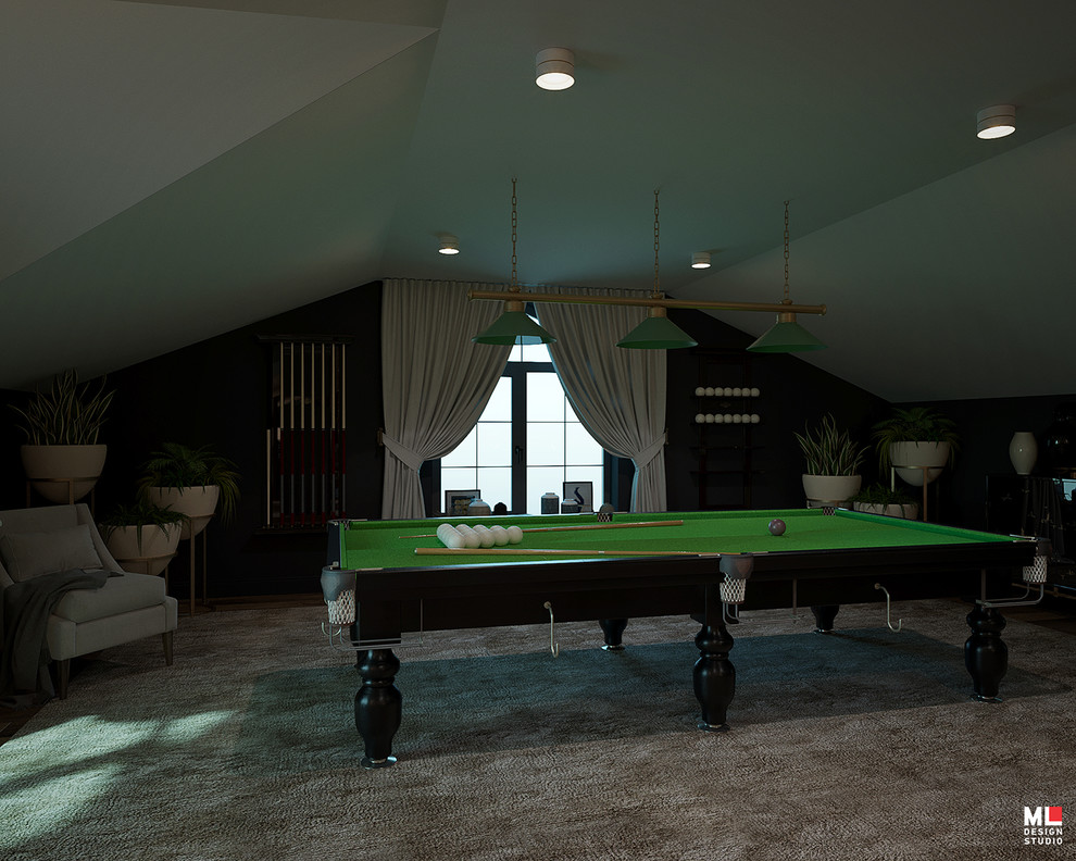 Дизайн интерьера мансарды