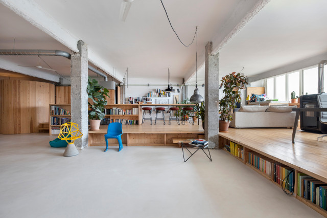 &Aacute;tico en Poblenou industrial-living-room