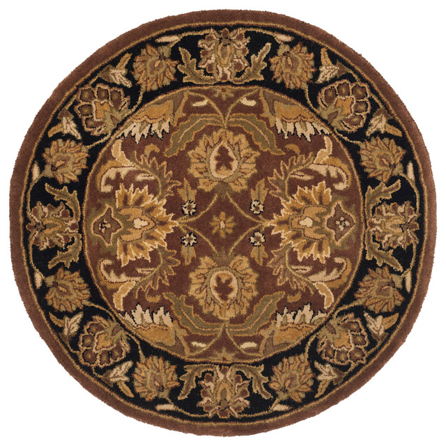 Elle Hand Tufted Rug Rust Black 3 6 X3 Round