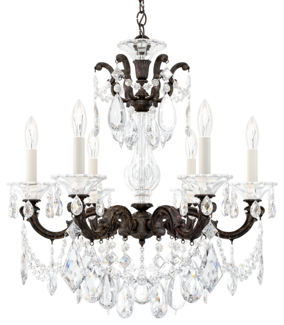Vesca 6 Light 120V Chandelier in Heirloom Bronze with Clear Radiance Crystal main image 1