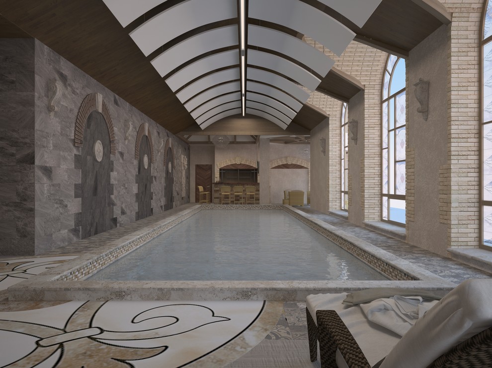 Дизайн-проект зоны бассейна и СПА  особняка Шато