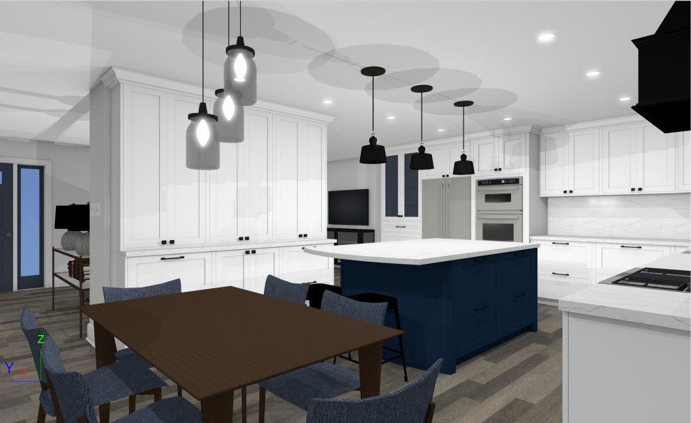 Example of a transitional kitchen design in Chicago