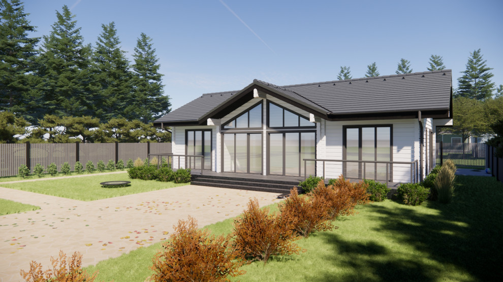 Одноэтажный дом из клееного бруса