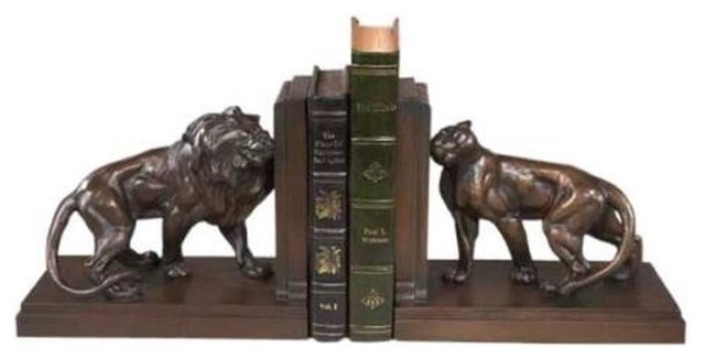 Bookends Bookend TRADITIONAL Lodge Lioness Mate King of the Jungle