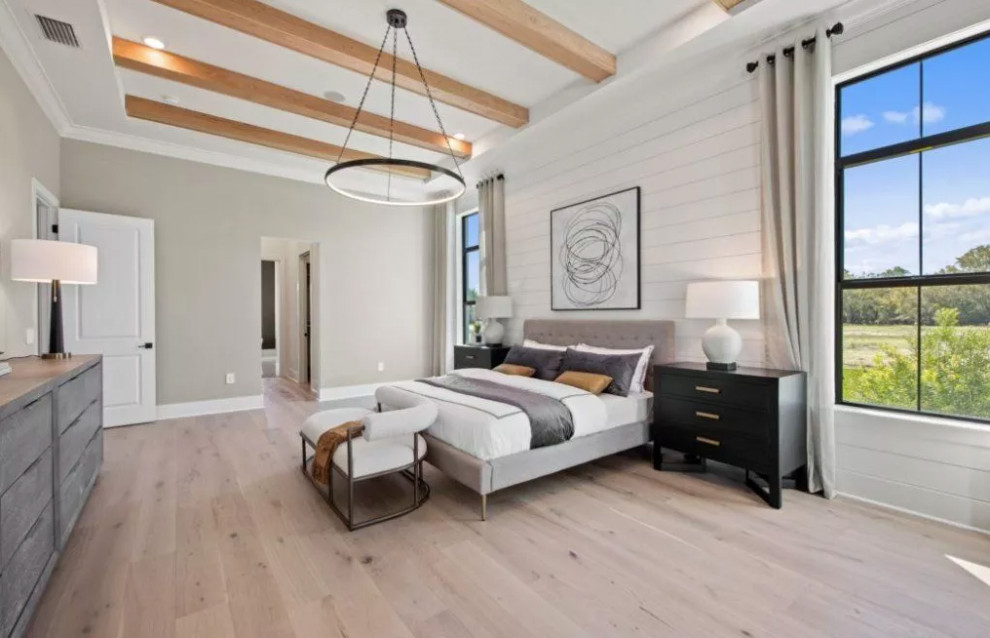 Photo of a large contemporary bedroom in Phoenix.
