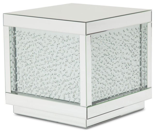 Montreal Block End Table With Crystals Contemporary Side Tables And