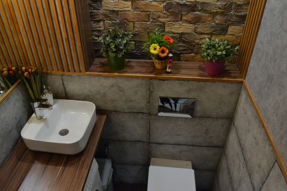 Санузел в стиле ЛОФТ