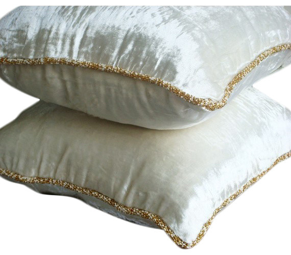 Brown Velvet Solid Color Decorative Pillow Cover Choco Shimmer
