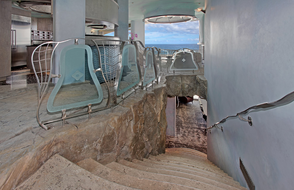 Eclectic straight staircase photo in Orange County