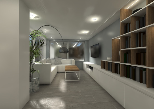 RENOVATION D'UNE MAISON MITOYENNE contemporary-vardagsrum