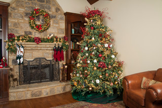 Aspen Fir Rustic Christmas Tree in Living Room