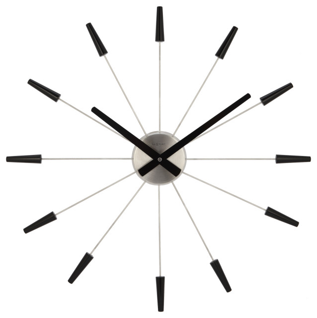 NeXtime Plug Inn Spoke Wall Clock, Black