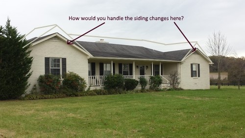 maybe just simple horizontal clapboard to fill the gable to keep the windows from looking too low vis a vis the new roof line - Roof Line Designs maybe just simple horizontal clapboard to fill the gable to keep the windows from looking too low vis a vis the new roof line - Roof Line Designs