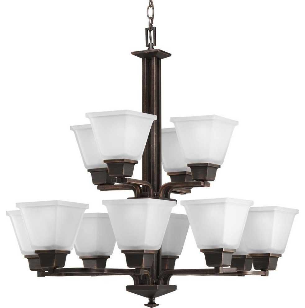 North Park 12-Light, Venetian Bronze and Etched