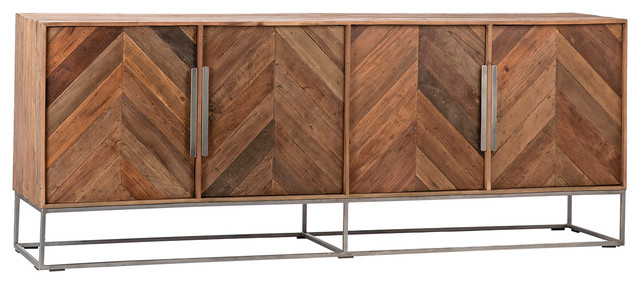 Hunt Reclaimed Wood And Metal Media Cabinet Transitional
