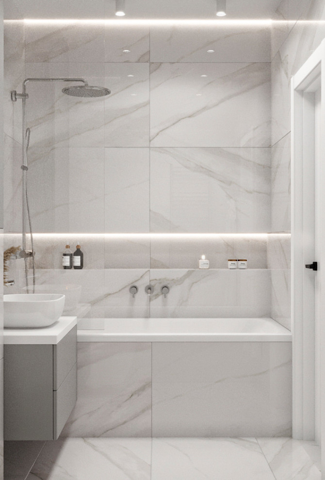 Квартира с современной гостиной с отсылками к ар-деко. Проект 2022 года