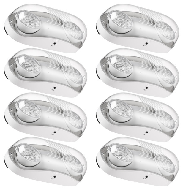 8Pack LED Wet Location Outdoor Emergency Light With Battery Backup, UL