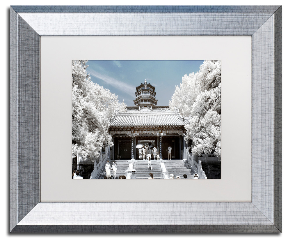 Philippe Hugonnard 'White Palace I' Art, Silver Frame, White Matte, 14"x11"