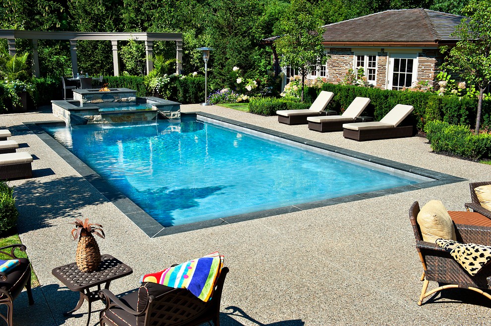 Traditional rectangular pool in Toronto.