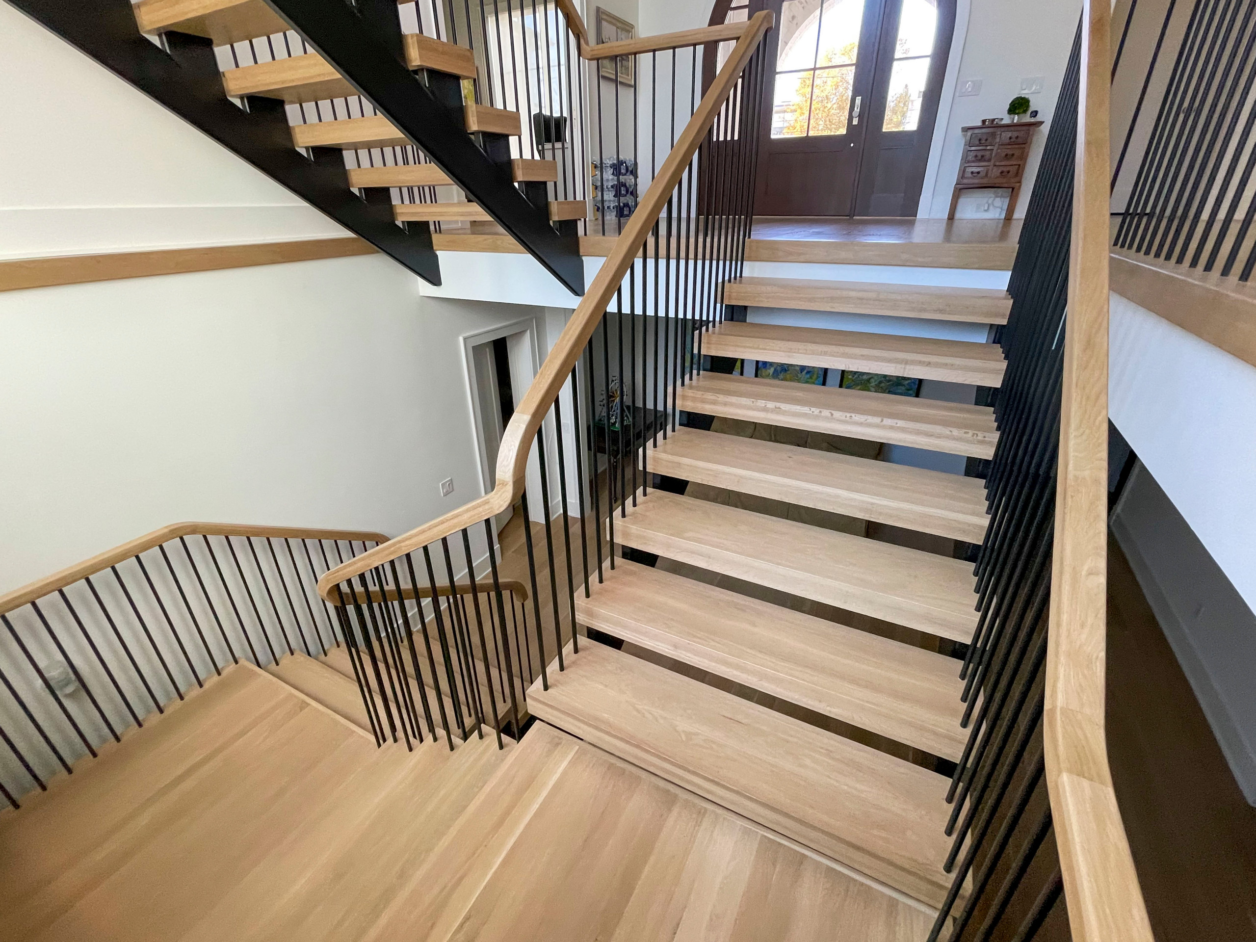 96_Dramatic cantilevered no-riser staircase, Bethesda, MD 20814