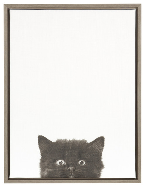 Framed Canvas Wall Art sylvie black kitten 18x24, gray framed canvas wall artsimon te Framed Canvas Wall Art sylvie black kitten 18x24, gray framed canvas wall artsimon te