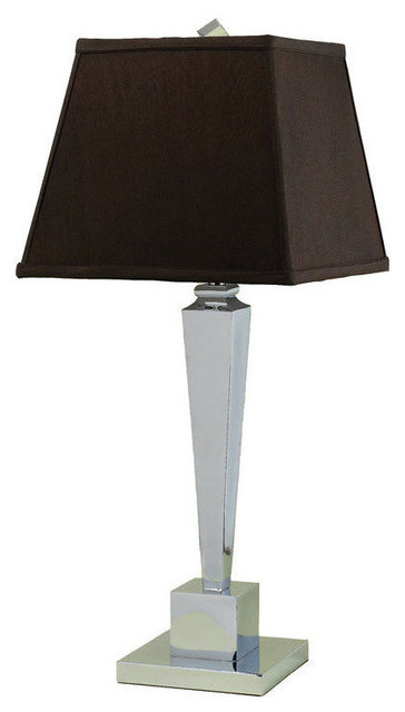 AF Lighting Candice Olson Margo Chrome Table Lamp & Chocolate Silk Shade