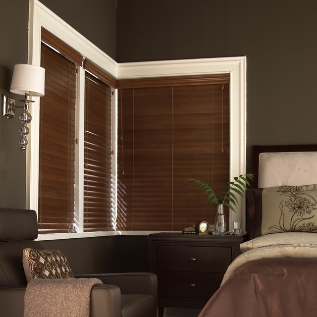 2" Deluxe Wood Blinds Contemporary Bedroom Houston